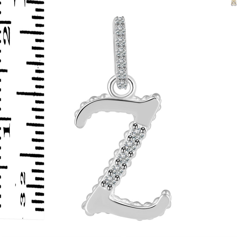 Cubic Zirconia Alphabet Z Pendant CUZ-RDA-208.