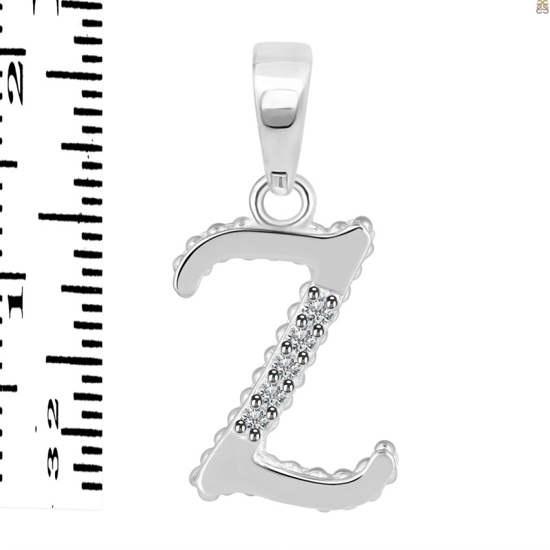 Cubic Zirconia Alphabet Z Pendant CUZ-RDA-182.