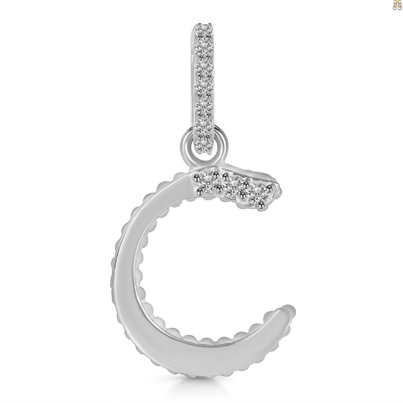 Cubic Zirconia Alphabet C Pendant CUZ-RDA-185.
