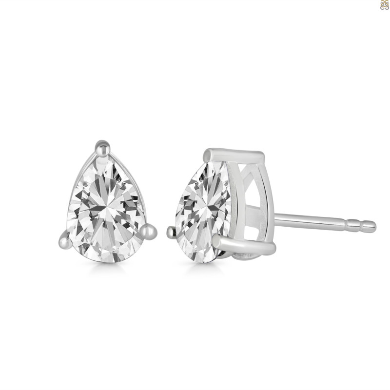 White Topaz Stud Earring