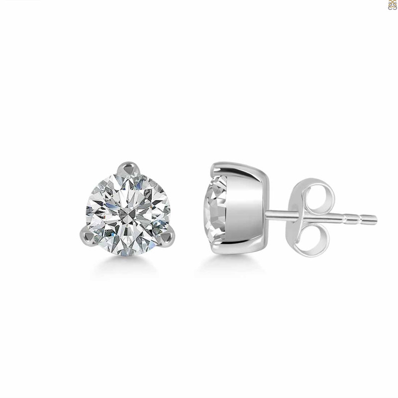 White Topaz Stud Earring