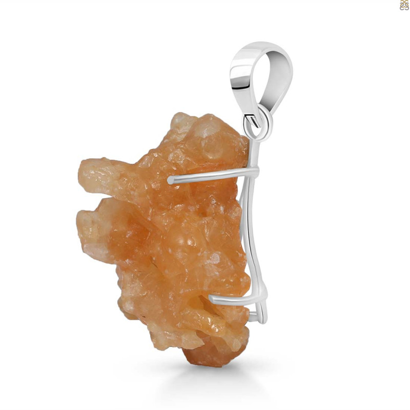 Yellow Druzy Pendant-SP YDZ-1-12