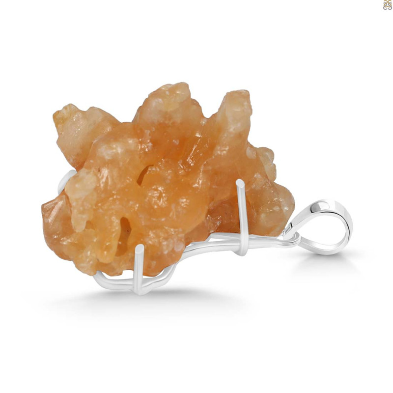 Yellow Druzy Pendant-SP YDZ-1-12