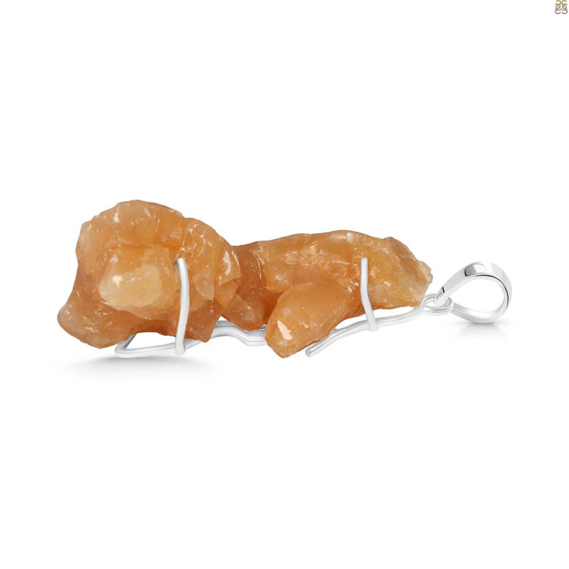 Yellow Druzy Pendant-SP YDZ-1-3