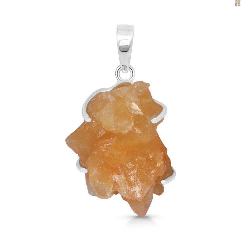Yellow Druzy Pendant-SP YDZ-1-31