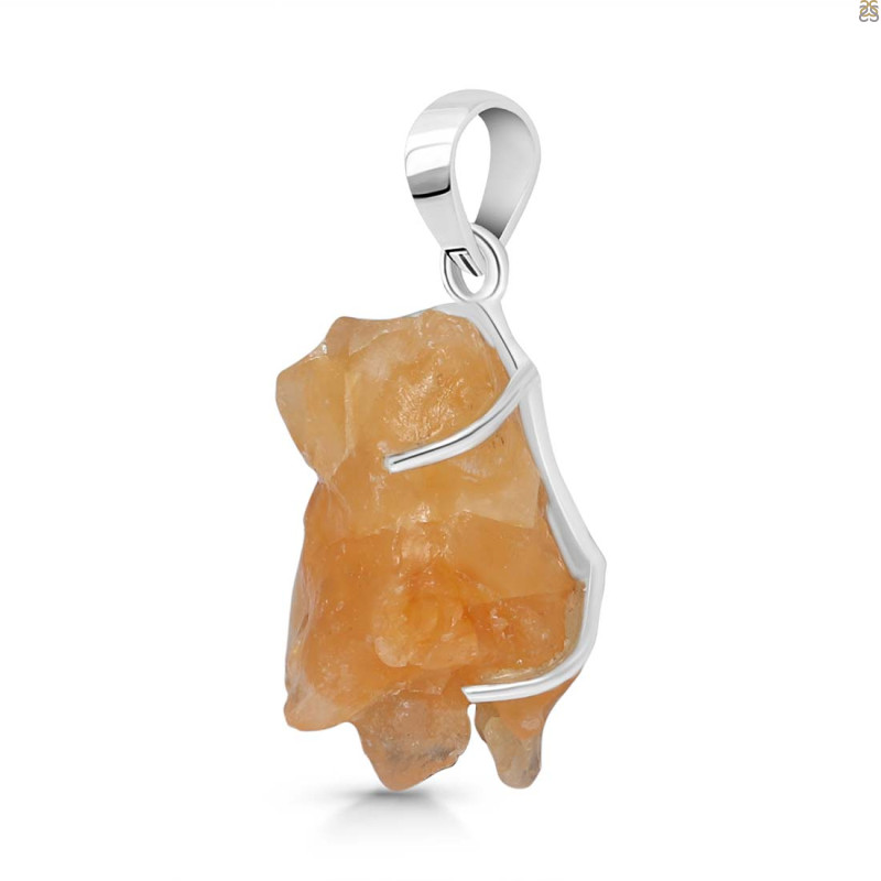 Yellow Druzy Pendant-SP YDZ-1-31