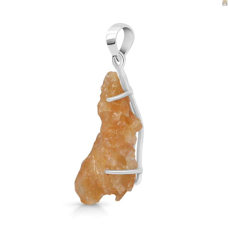 Yellow Druzy Pendant-SP YDZ-1-35