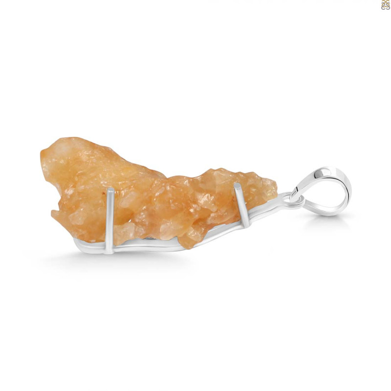 Yellow Druzy Pendant-SP YDZ-1-35