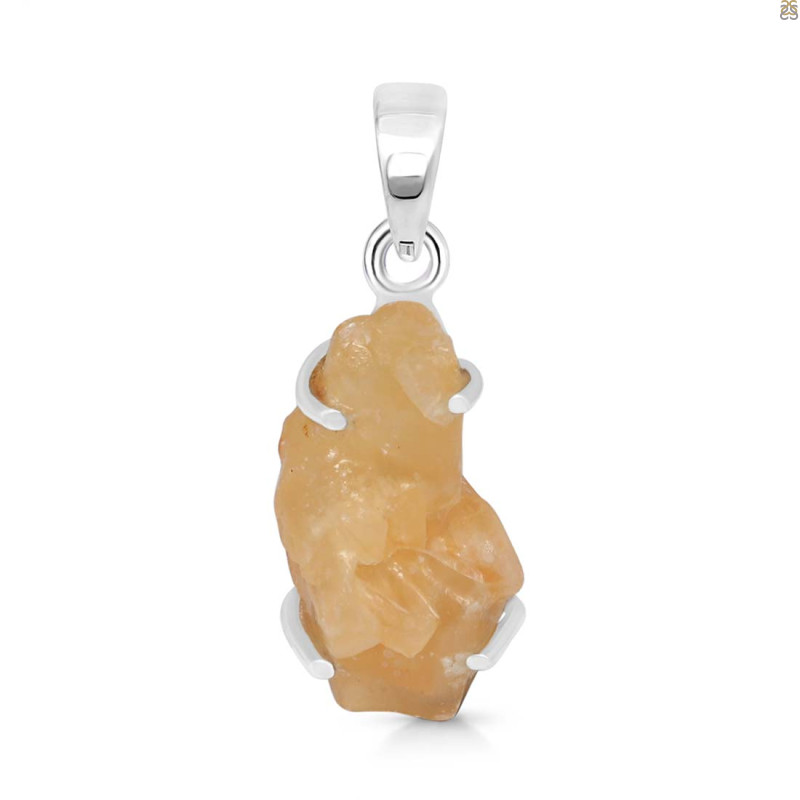 Yellow Druzy Pendant-SP YDZ-1-39