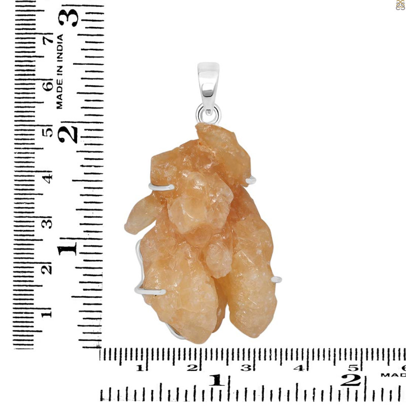 Yellow Druzy Pendant-SP YDZ-1-42