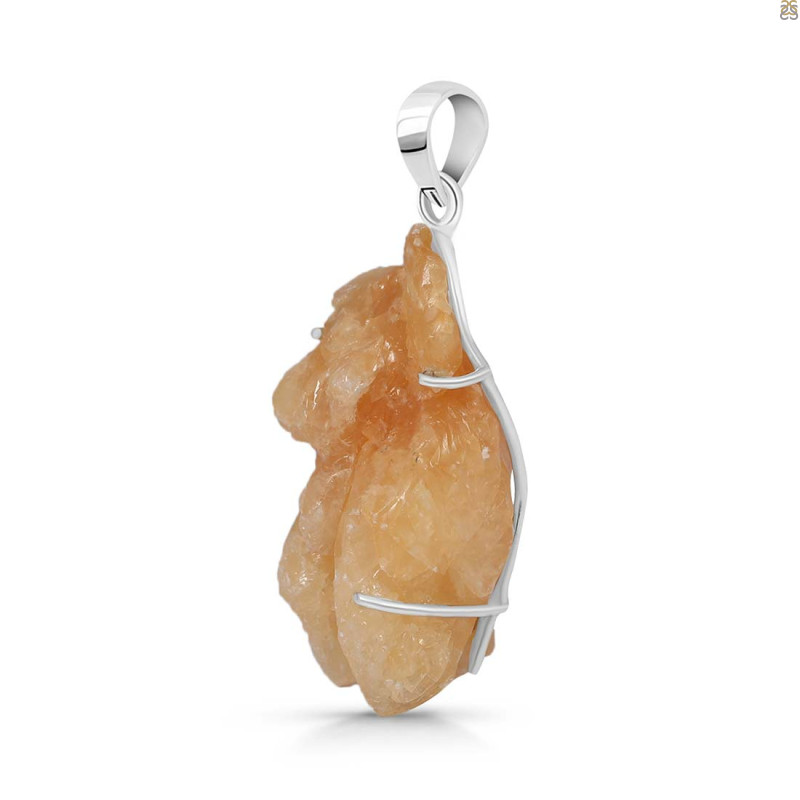 Yellow Druzy Pendant-SP YDZ-1-42