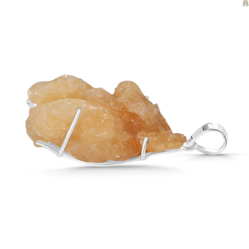 Yellow Druzy Pendant-SP YDZ-1-42