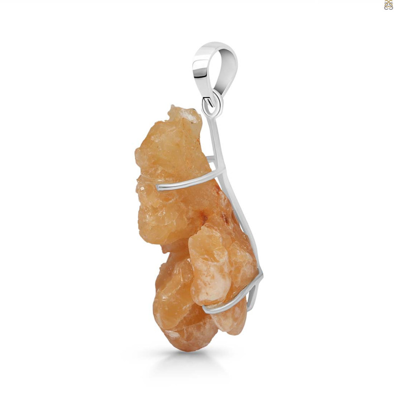 Yellow Druzy Pendant-SP YDZ-1-47