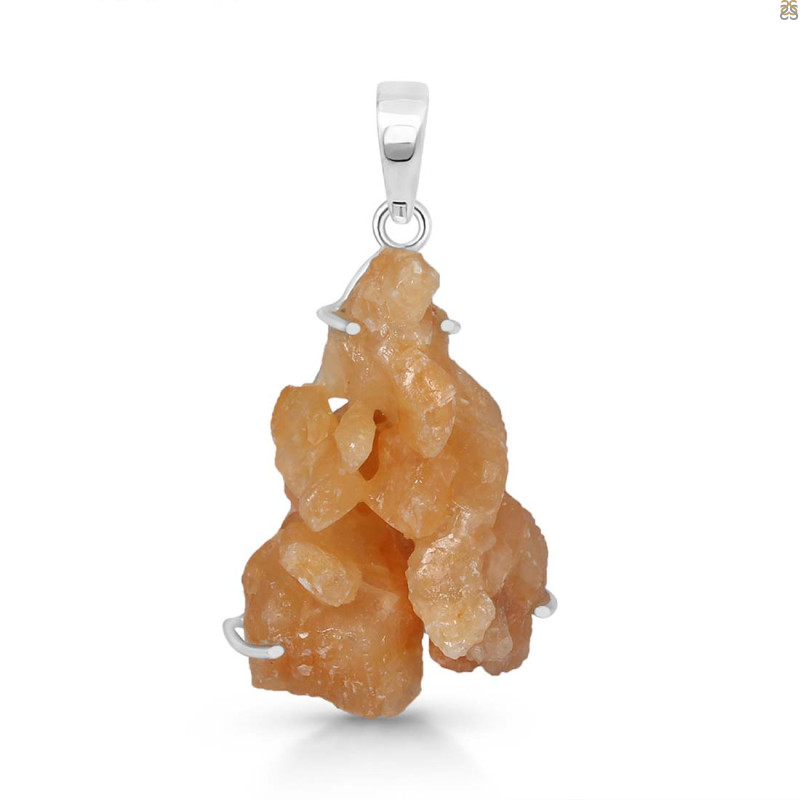 Yellow Druzy Pendant-SP YDZ-1-51