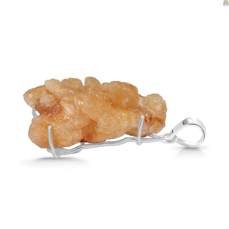 Yellow Druzy Pendant-SP YDZ-1-51