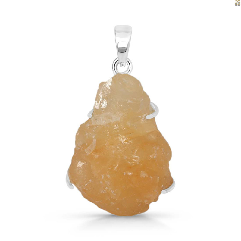 Yellow Druzy Pendant-SP YDZ-1-53