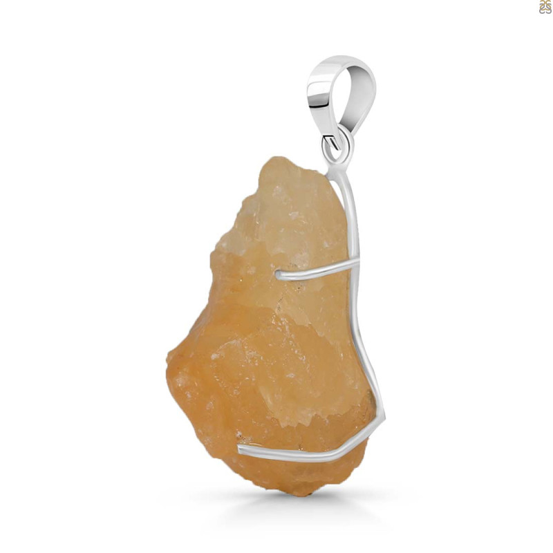 Yellow Druzy Pendant-SP YDZ-1-53