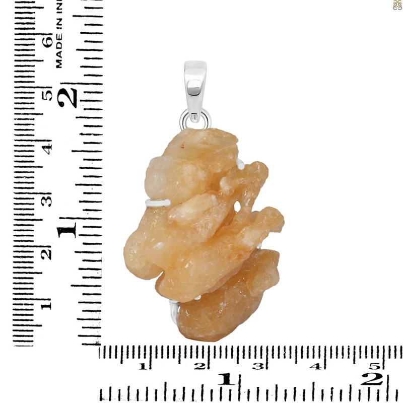 Yellow Druzy Pendant-SP YDZ-1-54