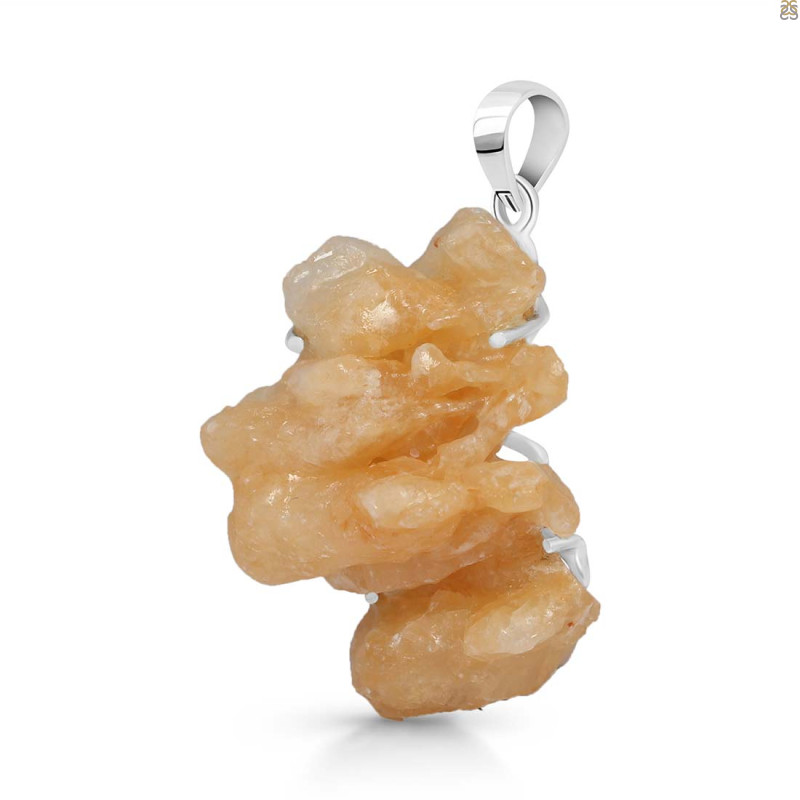 Yellow Druzy Pendant-SP YDZ-1-54