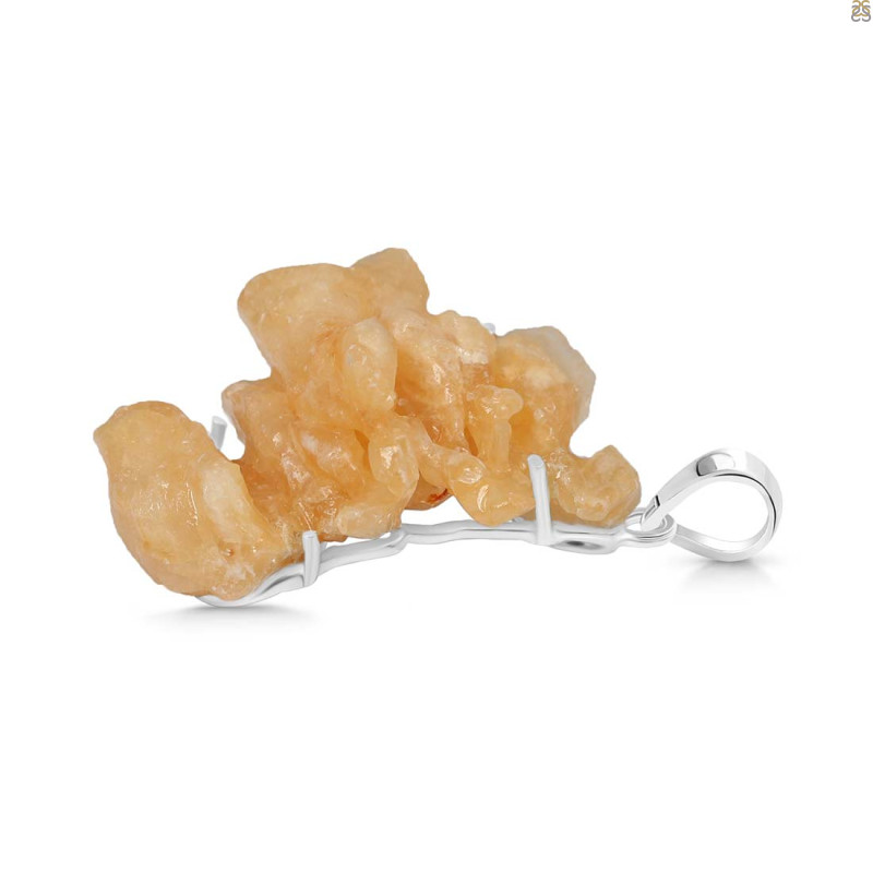 Yellow Druzy Pendant-SP YDZ-1-54