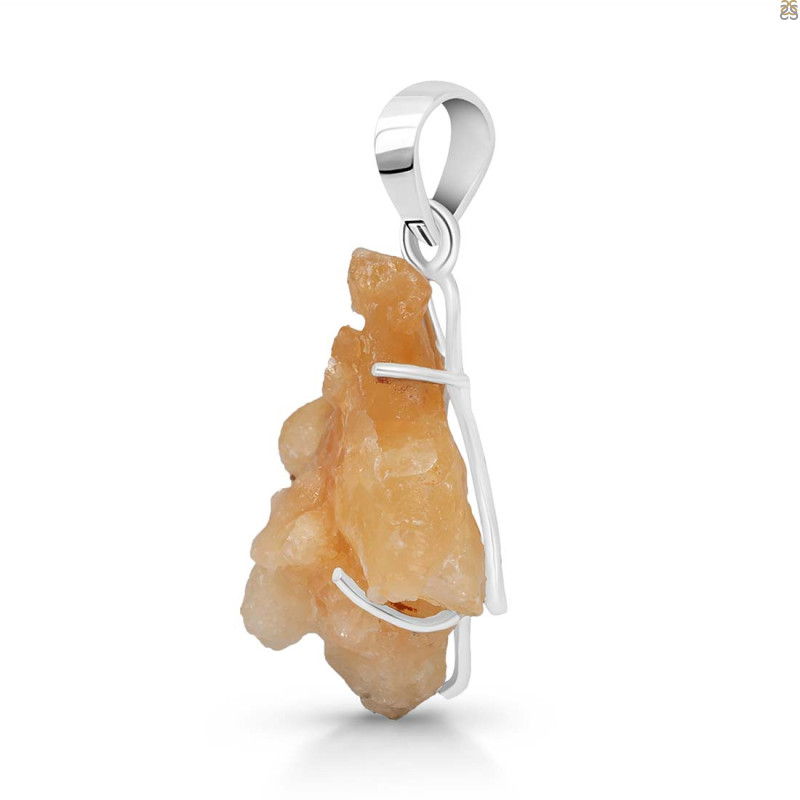 Yellow Druzy Pendant-SP YDZ-1-57