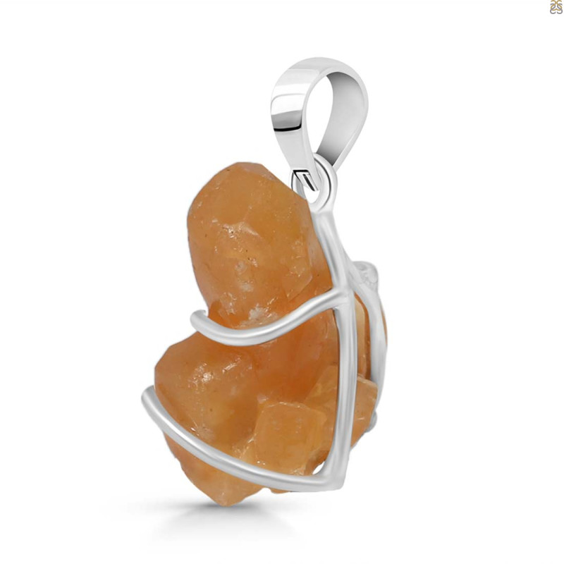 Yellow Druzy Pendant-SP YDZ-1-6