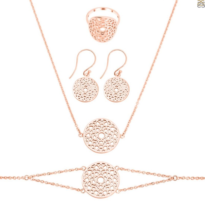 Crown Chakra Plain Silver Jewelry Set
