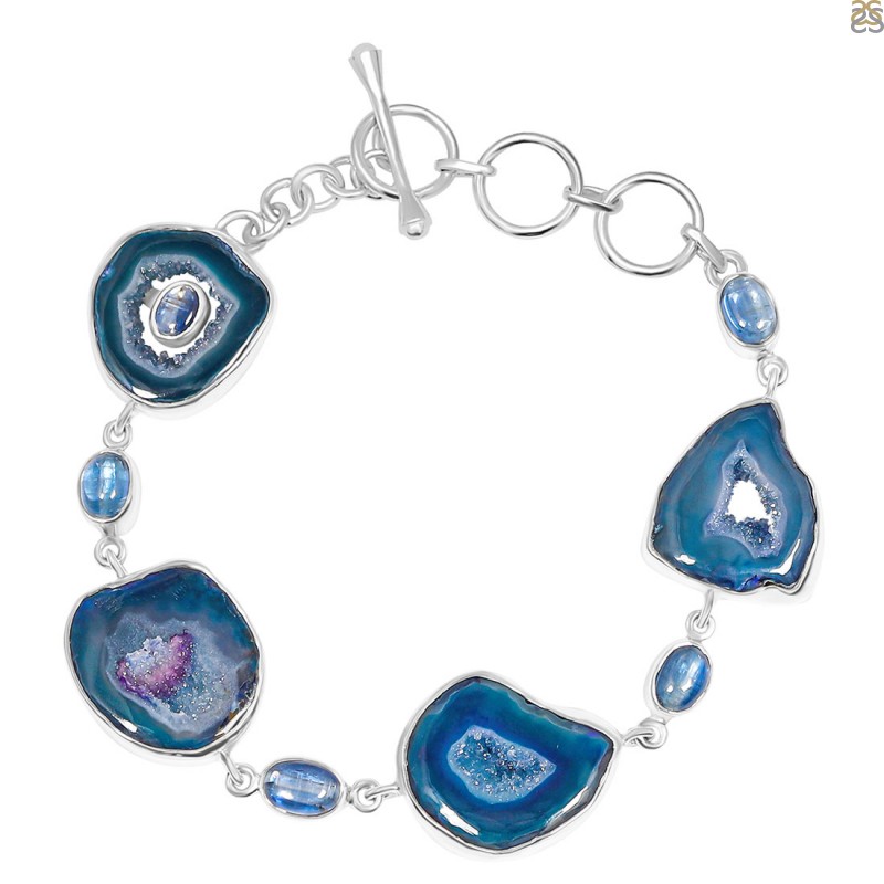 Blue Topaz Bracelet – Swiss Blue Topaz Sterling Silver Stacking Bracelet –  Genuine Topaz Gemstones – 925 Sterling Silver, Vintage Bracelet