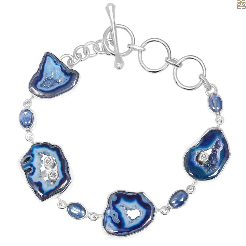 Kyanite Bracelet with Sterling Silver Spacer | beadit
