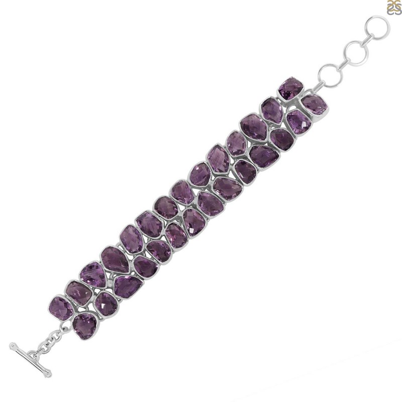 Amethyst Beaded 925 Silver 12 Chinese Zodiac Charms Bracelet for Good Love  , Marriage, Exam, Studying - Chinese Astrology Store