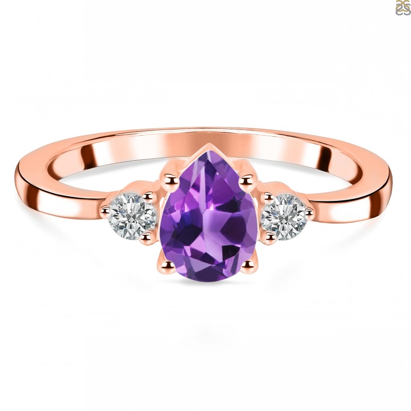 Signature Collection Genuine Checkerboard Amethyst Heart Topaz Ring  EL1901134 - Emerald Lady Jewelry