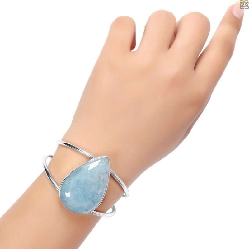 Aquamarine Cuff Bracelet-S AQM-10-8