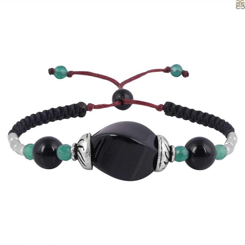 Sparkling Matte Black Onyx Beaded Bracelets | Sterling Silver Jewelry |  Black Gemstones