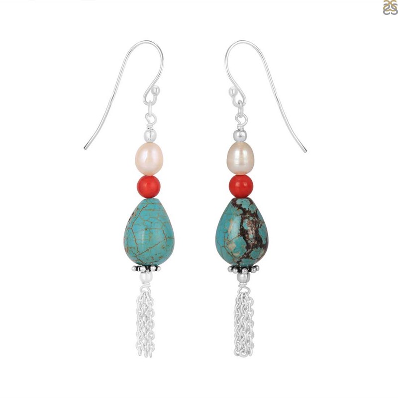 Rose Quartz & Red Coral Earring – Moon Dance Charms