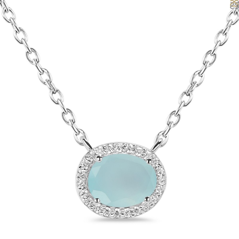 Blue Chalcedony Necklace – Coastal Silver