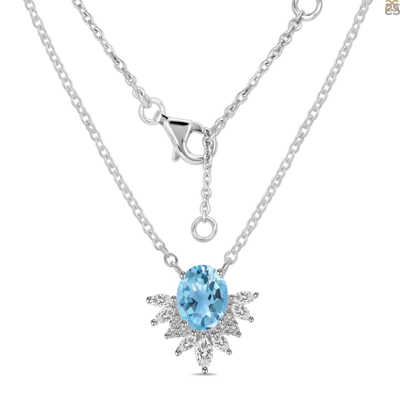 Blue Dainty Sterling Silver Necklace – Phantom Jewels