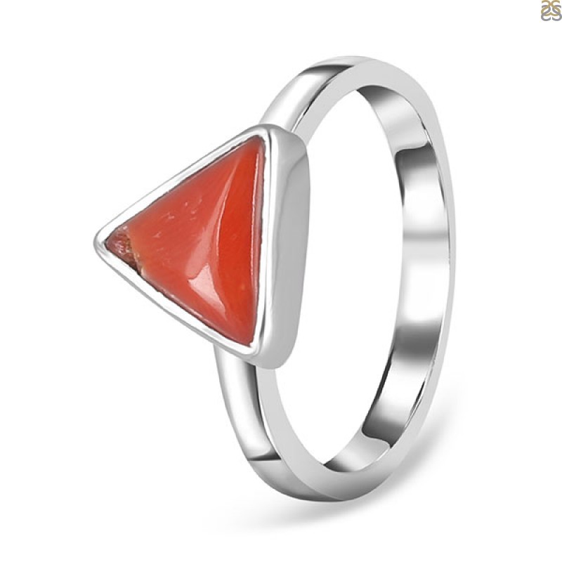 Buy Natural Red Coral Ring 925 Sterling Silver Ring Size 3 to 13 US Tiny  Ring Stackable Ring Dainty Ring Midi Ring Birthstone Ring Online in India -  Etsy