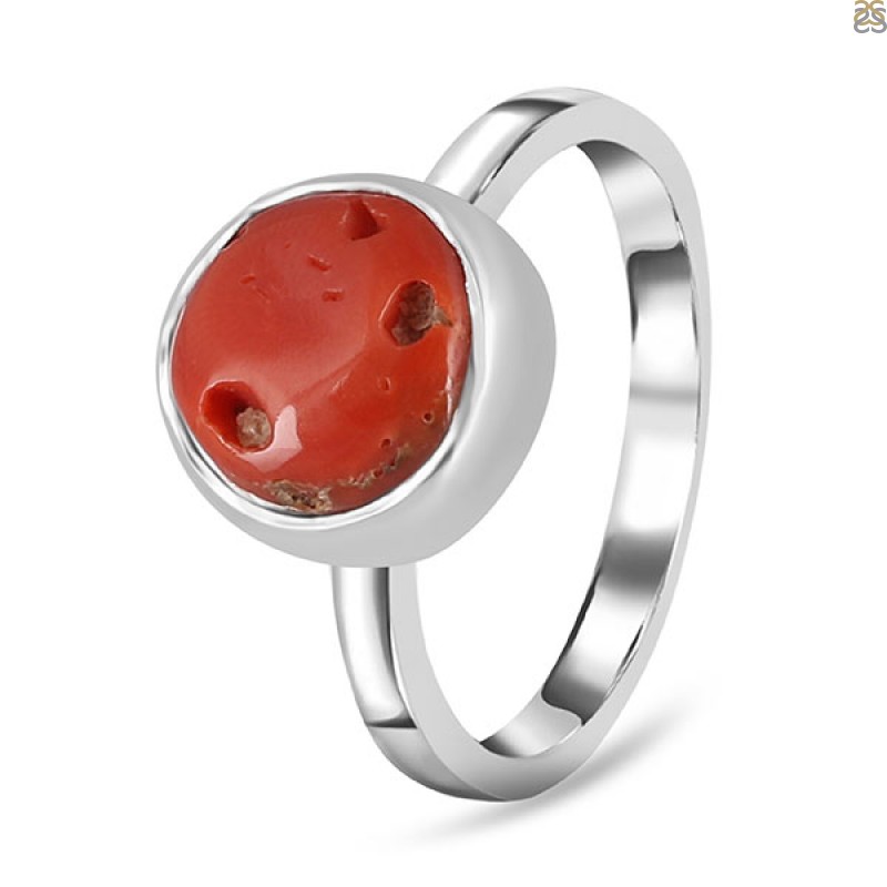 Natural Red Coral Stone Ring For Men Capsule Coral Marjan Engraved Sterling  Ring | eBay