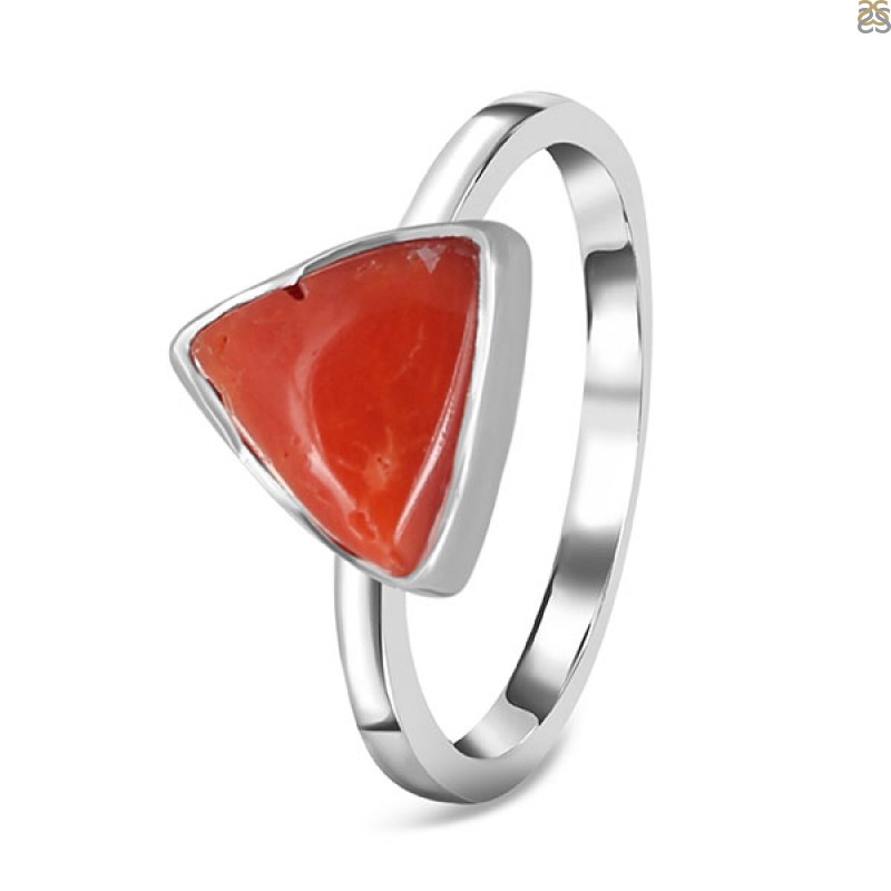 Divya Shakti 3.25-3.50 Carat Triangle Red Coral Red Moonga Gemstone  Panchdhatu Ring For Men & Women - Walmart.com