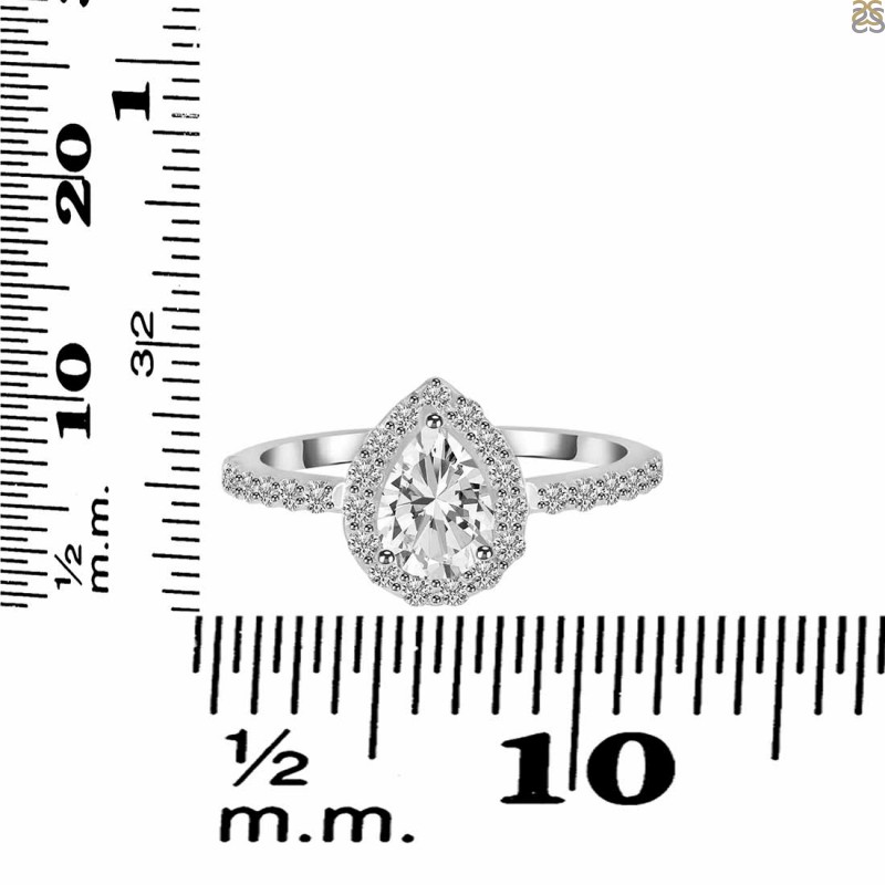 6.0mm White Topaz and 1/10 CT. T.W. Diamond Ring in 10K White Gold | Zales