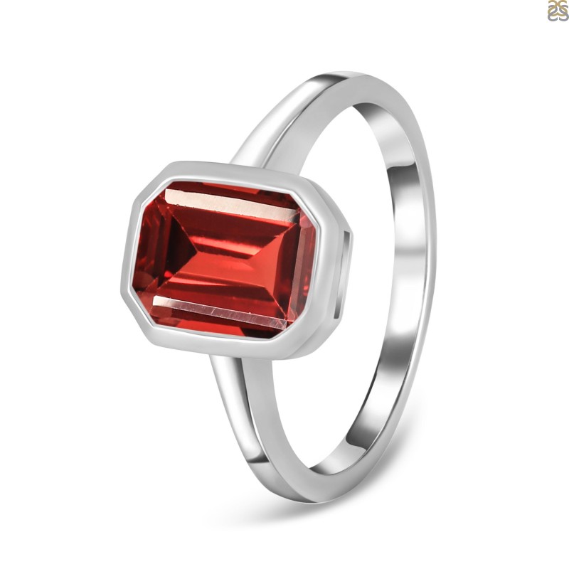 LovePlus Solid Silver Men Rings Red Garnet Stone India | Ubuy