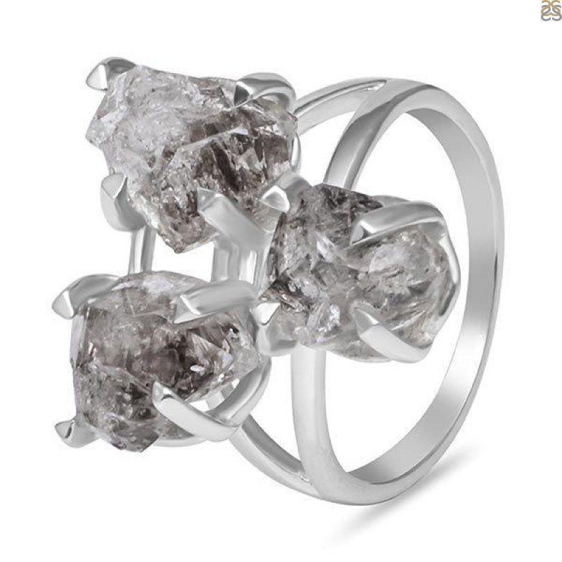 Petroleum Herkimer Diamond Rough Ring-R-Size-6 HDP-2-222