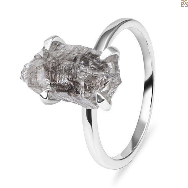 Petroleum Herkimer Diamond Rough Ring-R-Size-8 HDP-2-49