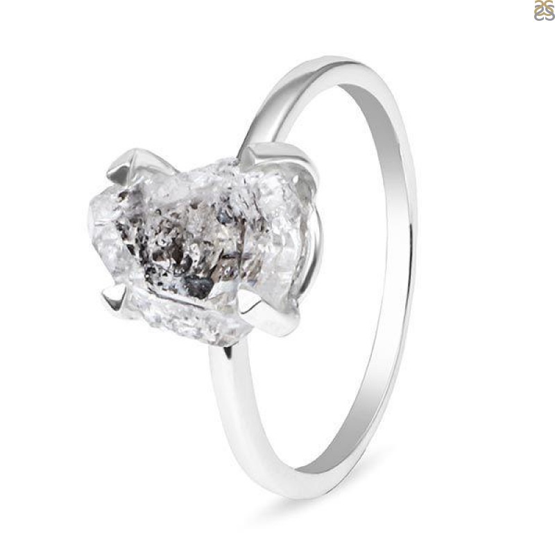 Petroleum Herkimer Diamond Rough Ring-R-Size-8 HDP-2-55