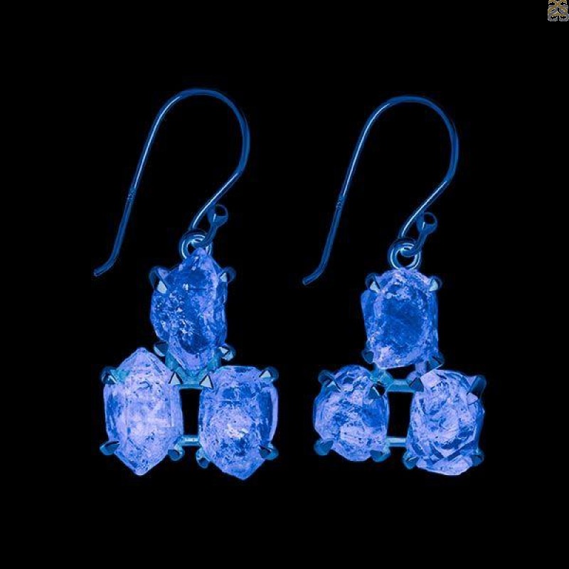 Petroleum Herkimer Diamond Rough Earring-2E HDP-3-116