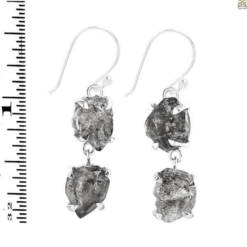 Petroleum Herkimer Diamond Rough Earring-2E HDP-3-330