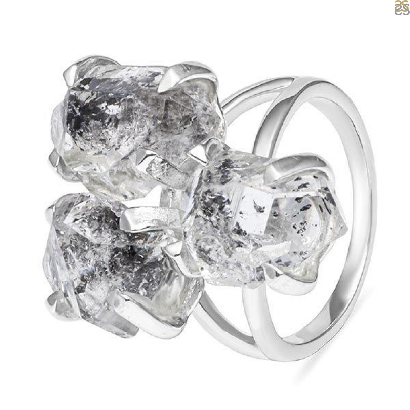 Herkimer Diamond Rough Ring-2R-Size-5 HKD-2-293