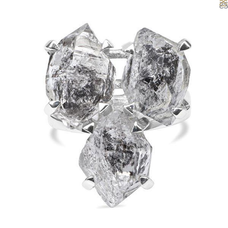 Herkimer Diamond Rough Ring-2R-Size-6 HKD-2-298
