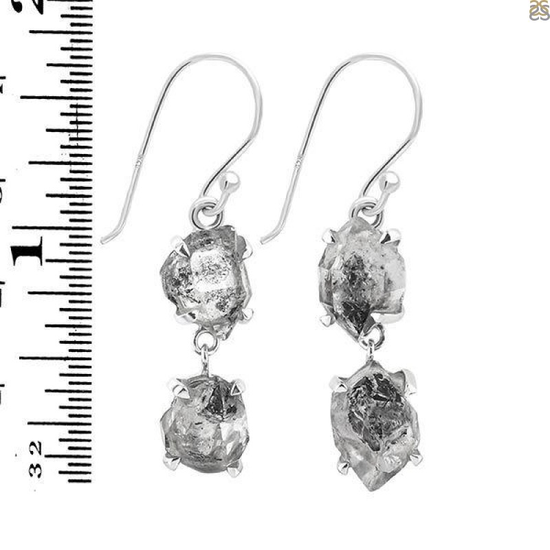 Herkimer Diamond Rough Earring-2E HKD-3-156