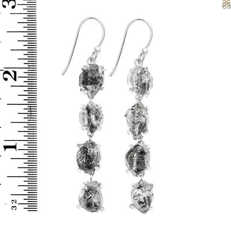 Herkimer Diamond Rough Earring-2E HKD-3-274
